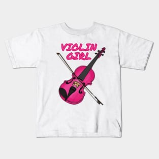 Violin Girl Female Violinist String Quartet Funny Kids T-Shirt